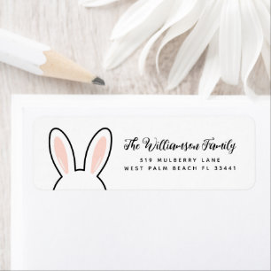 Custom Minimalist Cute Bunny Ears Easter Label