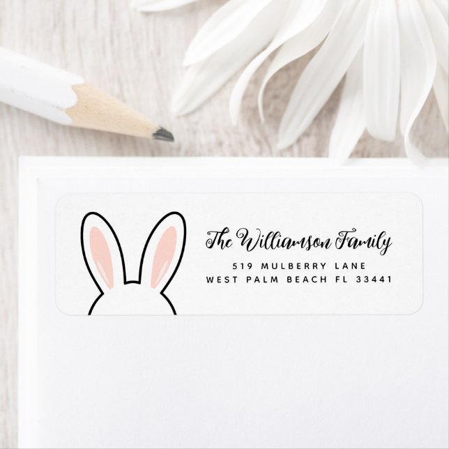 Custom Minimalist Cute Bunny Ears Easter Label (Insitu)