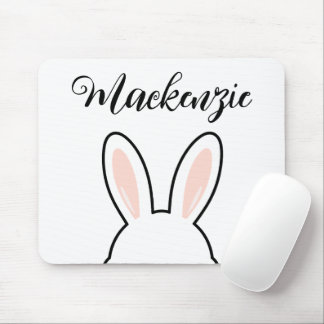 Custom Minimalist Cute Bunny Ears Easter Mouse Pad