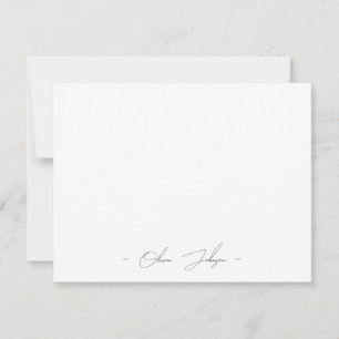 Custom Minimalist Elegant Name Flat Note Card