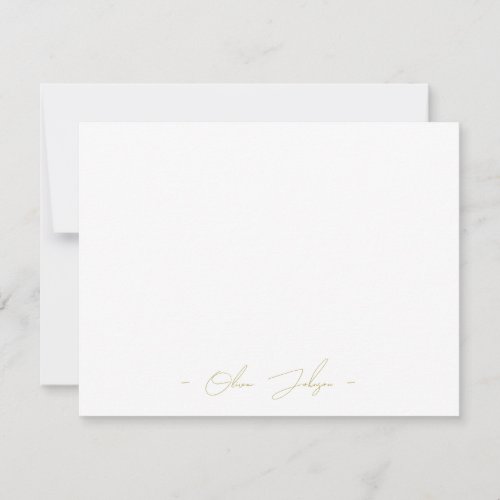 Custom Minimalist Elegant Name Flat Note Card