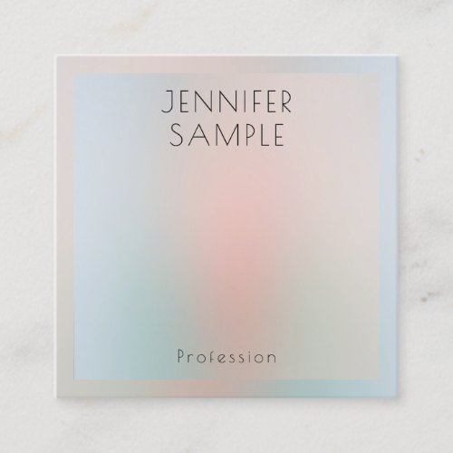 Custom Minimalist Elegant Pastel Colors Template Square Business Card