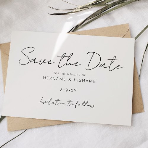Custom Minimalist Elegant Simple Modern Wedding Save The Date