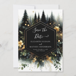 Custom Minimalist Enchanted Forest Wedding Save The Date