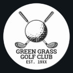 Custom Minimalist Golf Club Logo Design Classic Round Sticker<br><div class="desc">Minimalist Custom Elegant Golf Club Logo Design by Edward Eksi. Easy modification of INITIALS and TEXTS for your needs.</div>