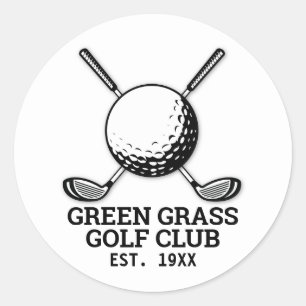 Custom Minimalist Golf Club Logo Design Classic Round Sticker