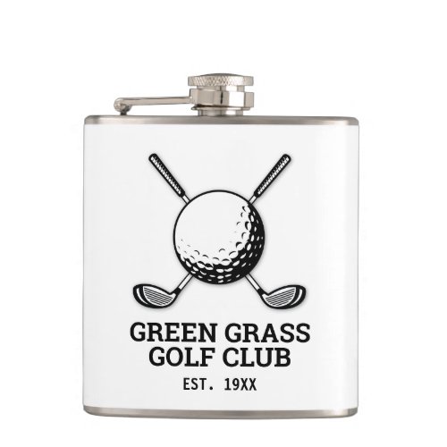 Custom Minimalist Golf Club Logo Design Flask