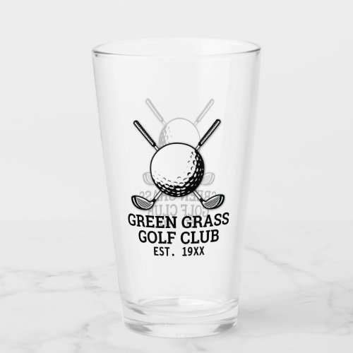 Custom Minimalist Golf Club Logo Design Glass