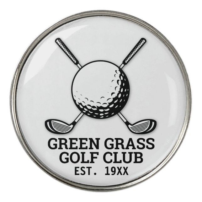Custom Minimalist Golf Club Logo Design Golf Ball Marker (Front)