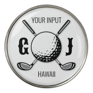 Custom Minimalist Golf Monogram Design Ball Marker