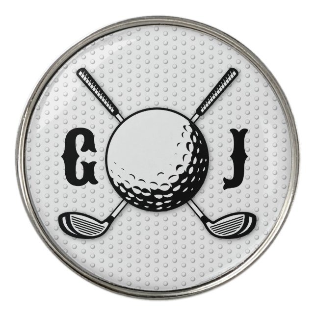 Custom Minimalist Golf Monogram Design Ball Marker (Front)