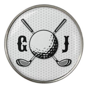 Custom Minimalist Golf Monogram Design Golf Ball Marker