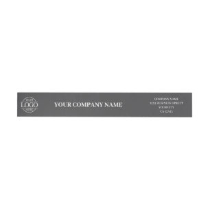 Custom Minimalist Gray Business Logo Branded Wrap Around Label