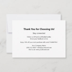 Custom Minimalist Modern Branded Business Logo Thank You Card