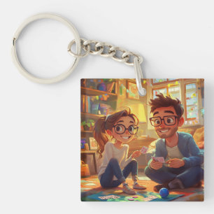 Custom Minimalist Modern Chic Personalized photo Keychain