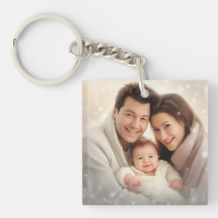 Custom Minimalist Modern Chic Personalized photo Keychain