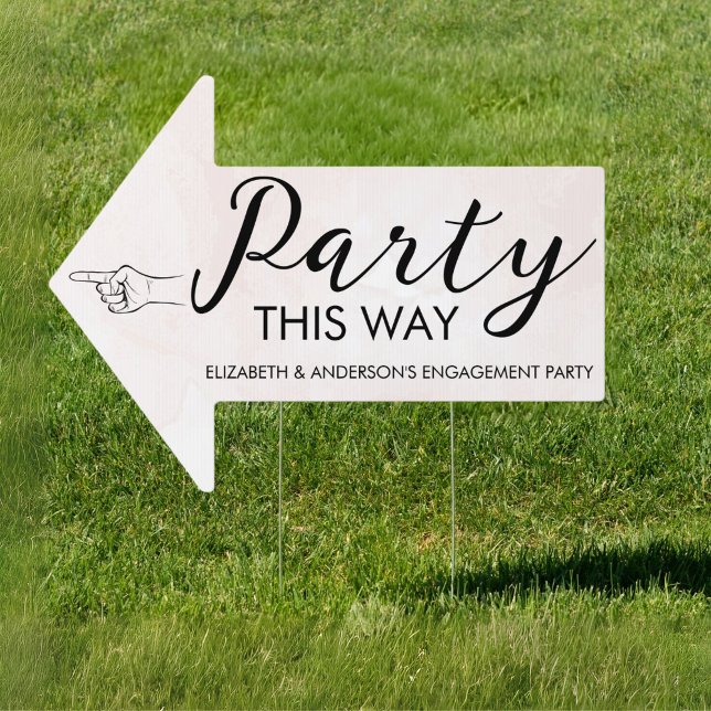 Custom Minimalist Modern Party This Way Arrow Yard Sign (Creator Uploaded)
