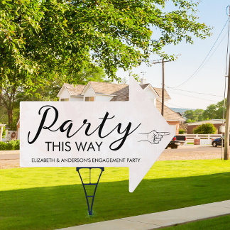 Custom Minimalist Modern Party This Way Arrow Yard Sign