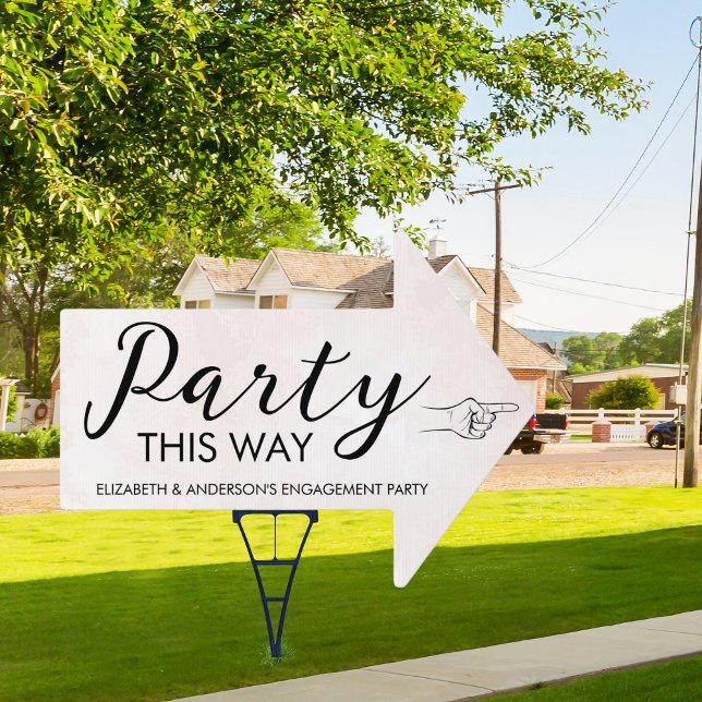 Custom Minimalist Modern Party This Way Arrow Yard Sign (Creator Uploaded)