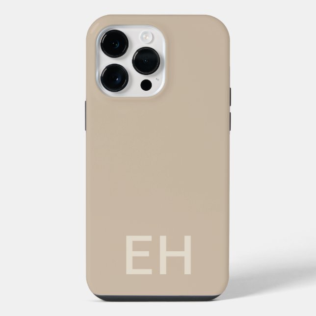 Custom Minimalist, Monochrome Vanilla Monogram  Iphone Case (Back)