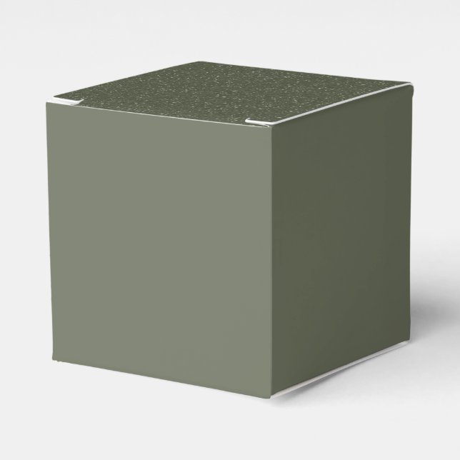 Custom Minimalist Moss Favor Box with Textured Lid (Front Side)