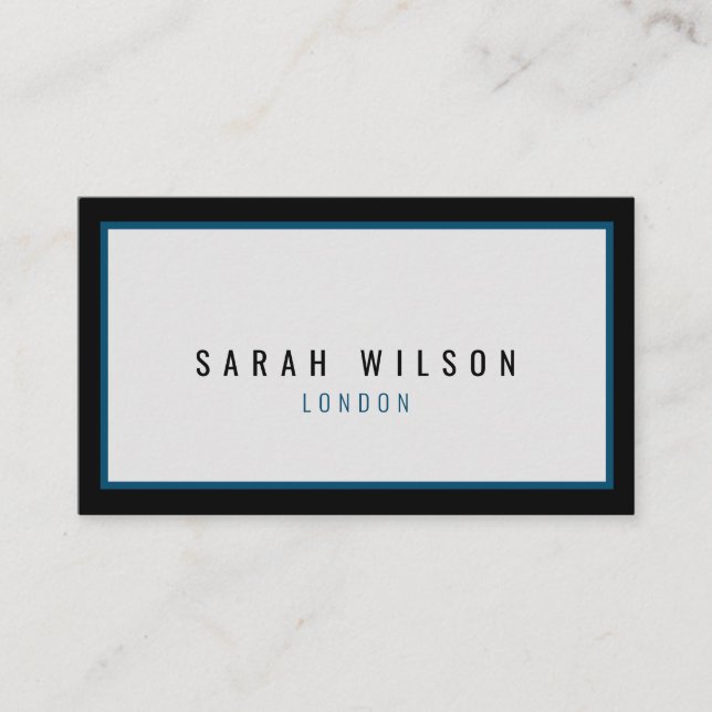 custom minimalist navy black stylish  calling card (Front)
