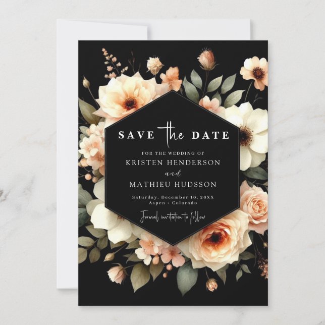 Custom Minimalist Peach Wedding Save The Date (Front)