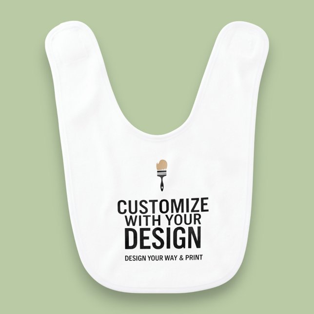 Custom Minimalist Personalized Company Branded  Baby Bib (Creator Uploaded)