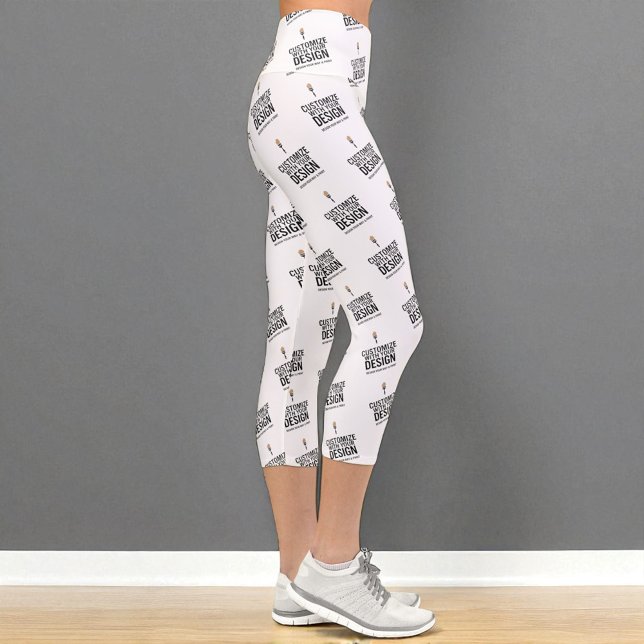 Custom Minimalist Personalized Company Branded  Capri Leggings (Creator Uploaded)