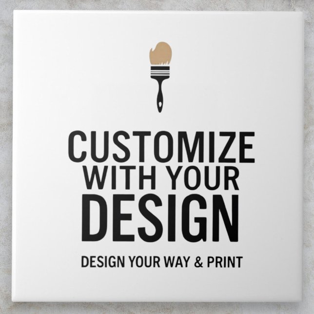 Custom Minimalist Personalized Company Branded  Ceramic Tile (Creator Uploaded)
