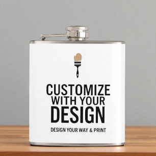 Custom Minimalist Personalized Company Branded Flask