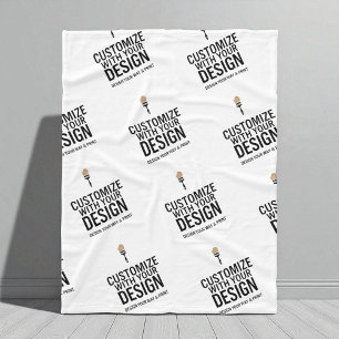 Custom Minimalist Personalized Company Branded Fleece Blanket