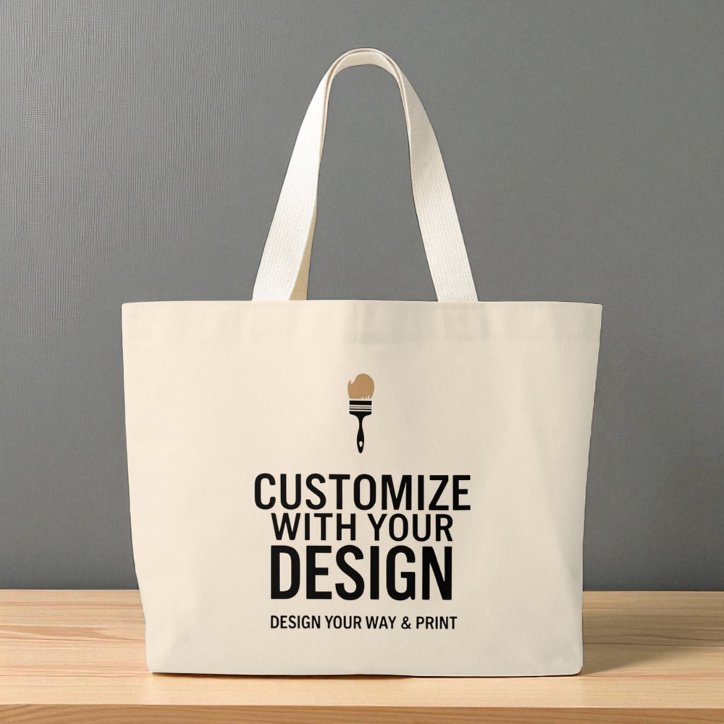 Custom Minimalist Personalized Company Branded Large Tote Bag