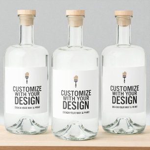 Custom Minimalist Personalized Company Branded Liquor Bottle Label