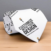 Custom Minimalist Personalized Company Branded  Neck Tie