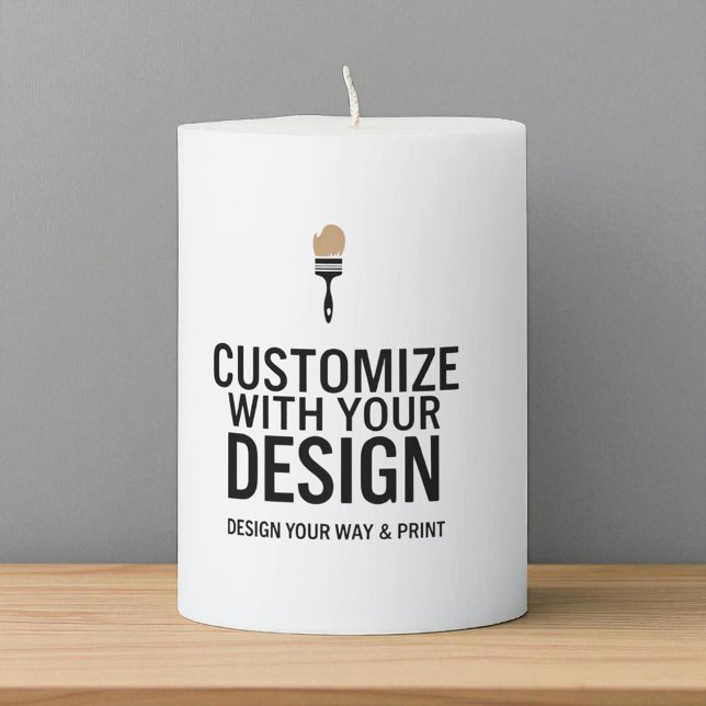 Custom Minimalist Personalized Company Branded  Pillar Candle (Creator Uploaded)