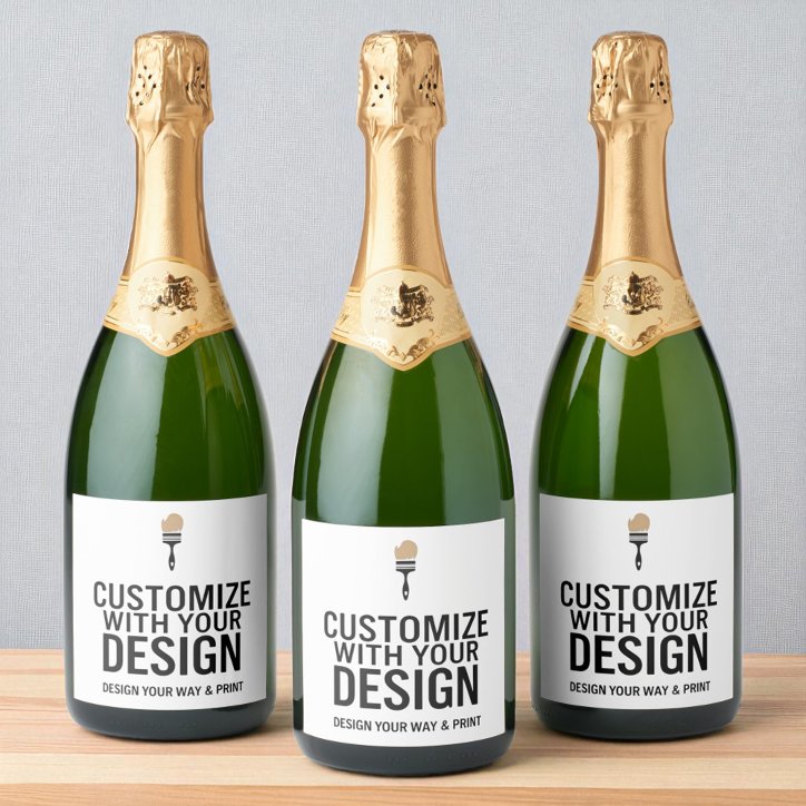 Custom Minimalist Personalized Company Branded Sparkling Wine Label