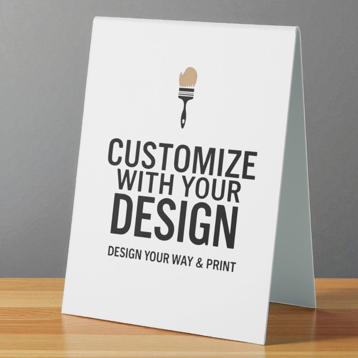 Custom Minimalist Personalized Company Branded Table Tent Sign