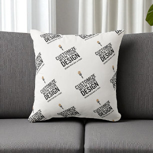 Custom Minimalist Personalized Company Branded  Throw Pillow