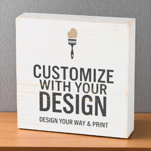 Custom Minimalist Personalized Company Branded  Wooden Box Sign