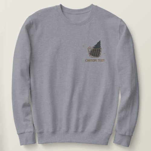 Custom Minimalist Pine Tree Pocket Graphic Winter  Sweatshirt
