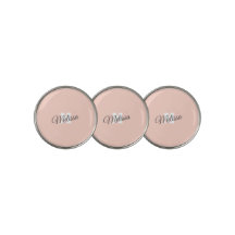 Custom Minimalist Pink Golf Ball Marker with Name