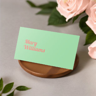 Custom Minimalist Plain Green Ash  Business Card