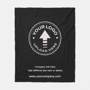 Custom Minimalist Promotional Business Logo Fleece Blanket