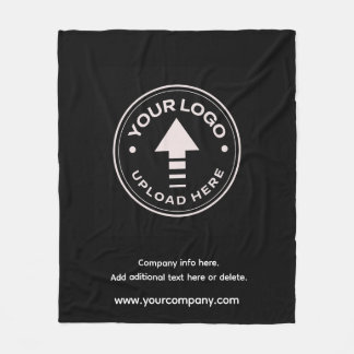 Custom Minimalist Promotional Business Logo Fleece Blanket