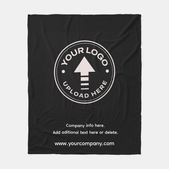 Custom Minimalist Promotional Business Logo  Fleece Blanket (Front)