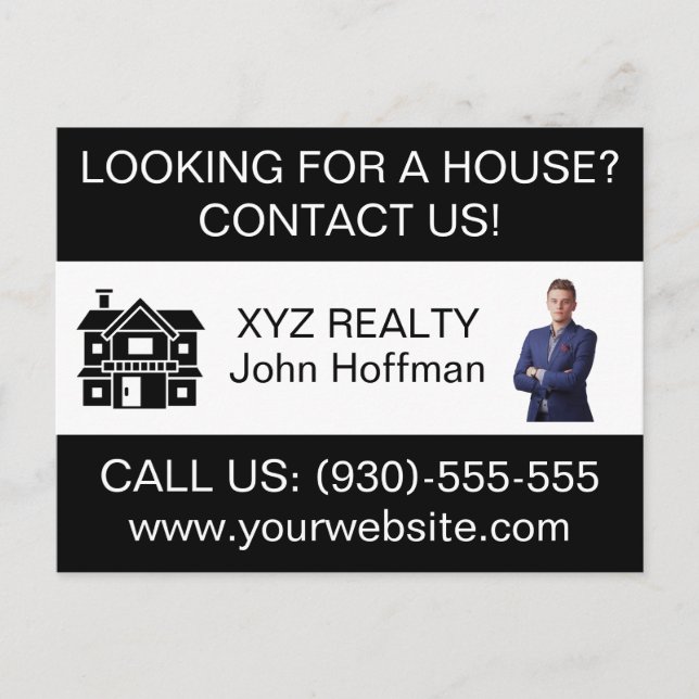 Custom Minimalist Real Estate Logo Promotional  Postcard (Front)
