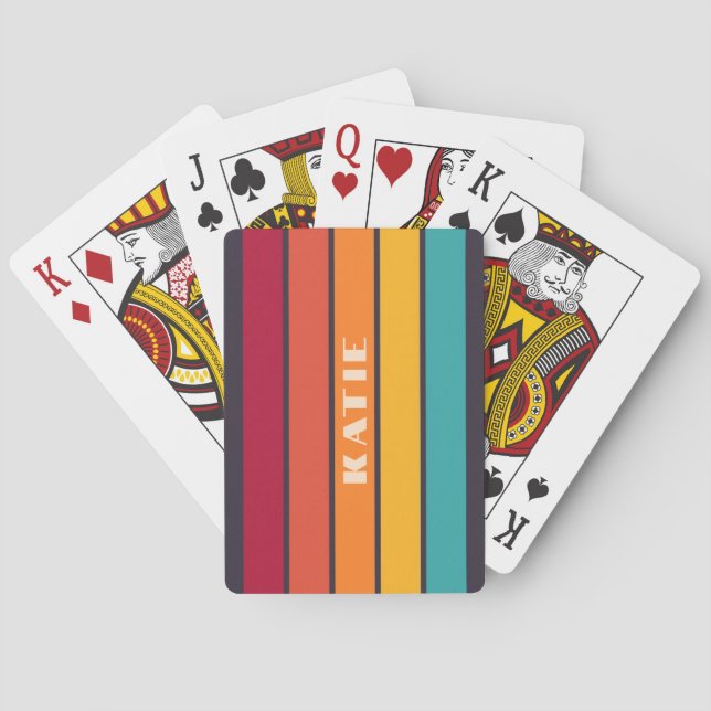 Custom Minimalist retro neutral stylish chic Poker Cards (Back)