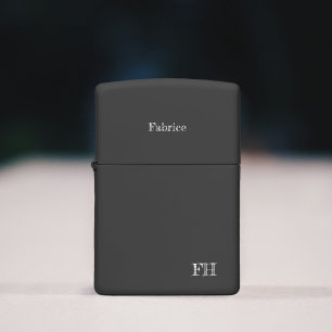 Custom Minimalist & Rustic Initials Zippo Lighter
