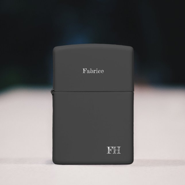 Custom Minimalist & Rustic Initials Zippo Lighter (Minimalist & Rustic Initials Zippo Lighter)